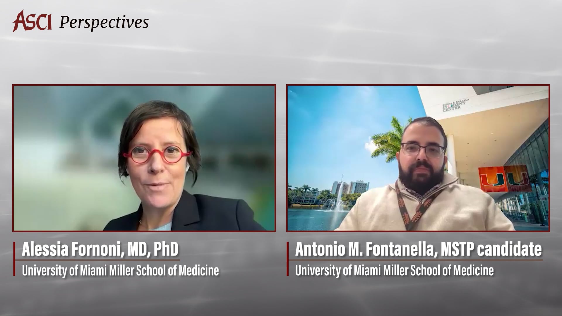 Video clip | ASCI Perspectives – the patient connection to physician-scientists: Alessia Fornoni, MD, PhD, and MSTP candidate Antonio M. Fontanella